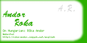andor roka business card